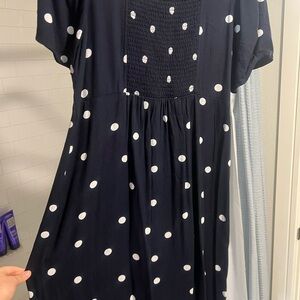 Old Navy Navy Blue Polka Dot Dress